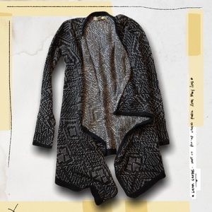 Kaisely waterfall cardigan XS black white cotton